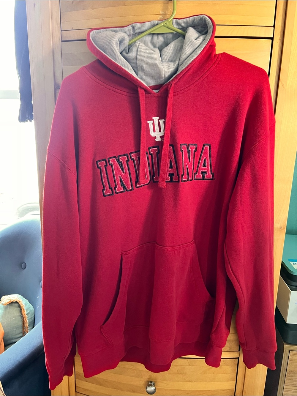 Champion Red Indiana Hoodie with Grey Lining